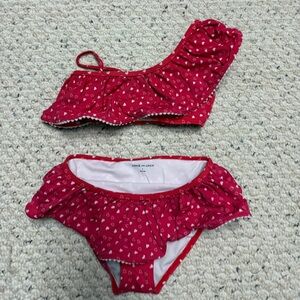 Janie and Jack Red Ruffle Bikini